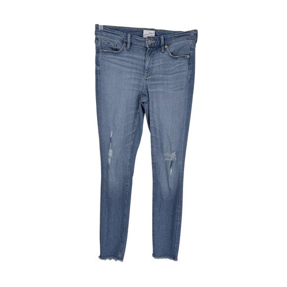 👖 Universal Thread Light Wash Distressed Raw Hem Skinny Jeans 4/27 👖 - Picture 2 of 11